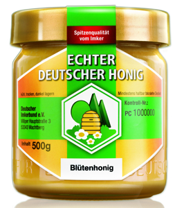 Imker-Honigglas des Deutschen Imkerbundes e.V. mit Blütenhonig